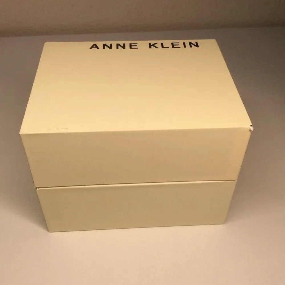 Anne Klein Signature Round Crystal Accented Dial Watch – Gold Tone – 30mm – New